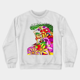 2 side Flower Surfer Crewneck Sweatshirt